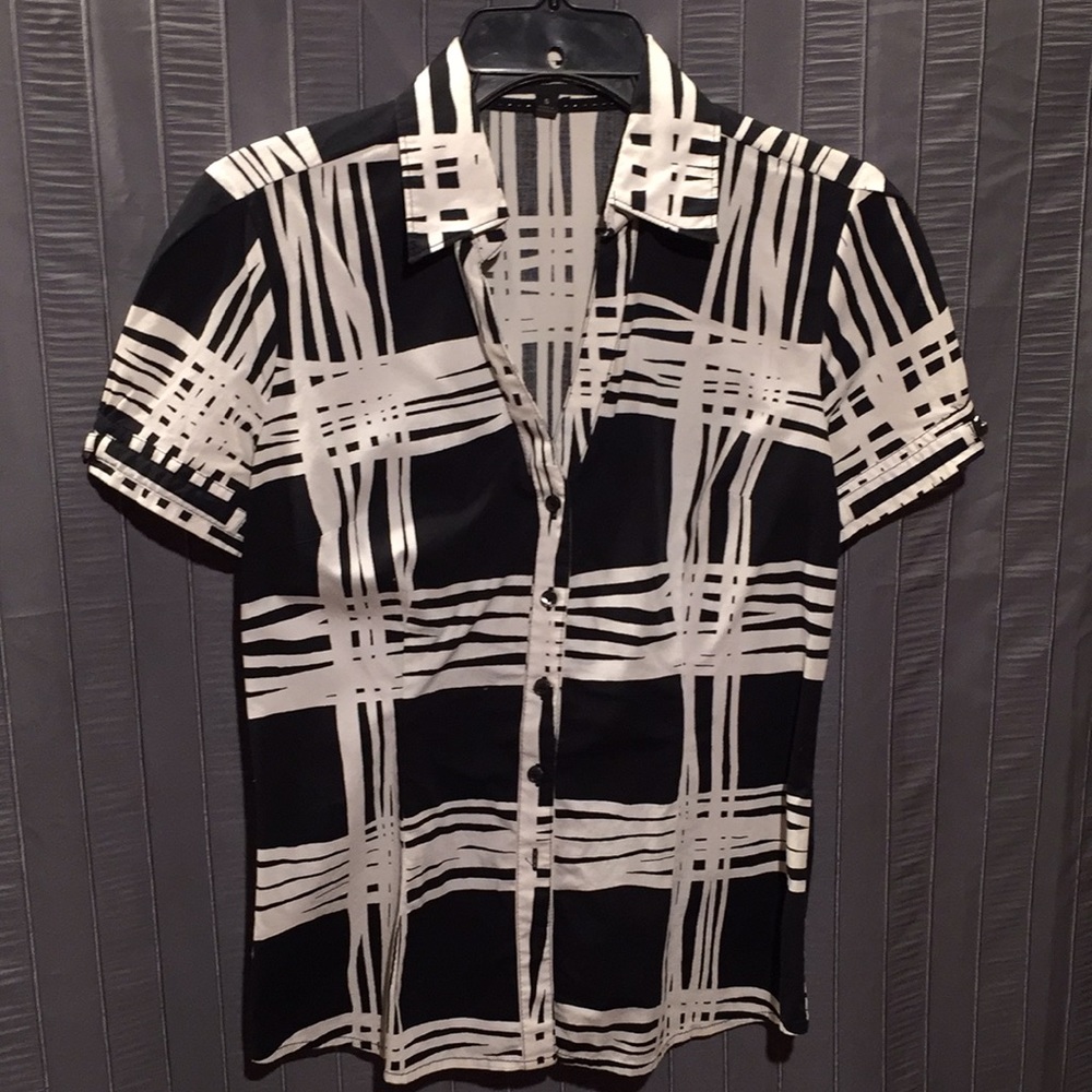 Express Design Studio, black and white blouse, S